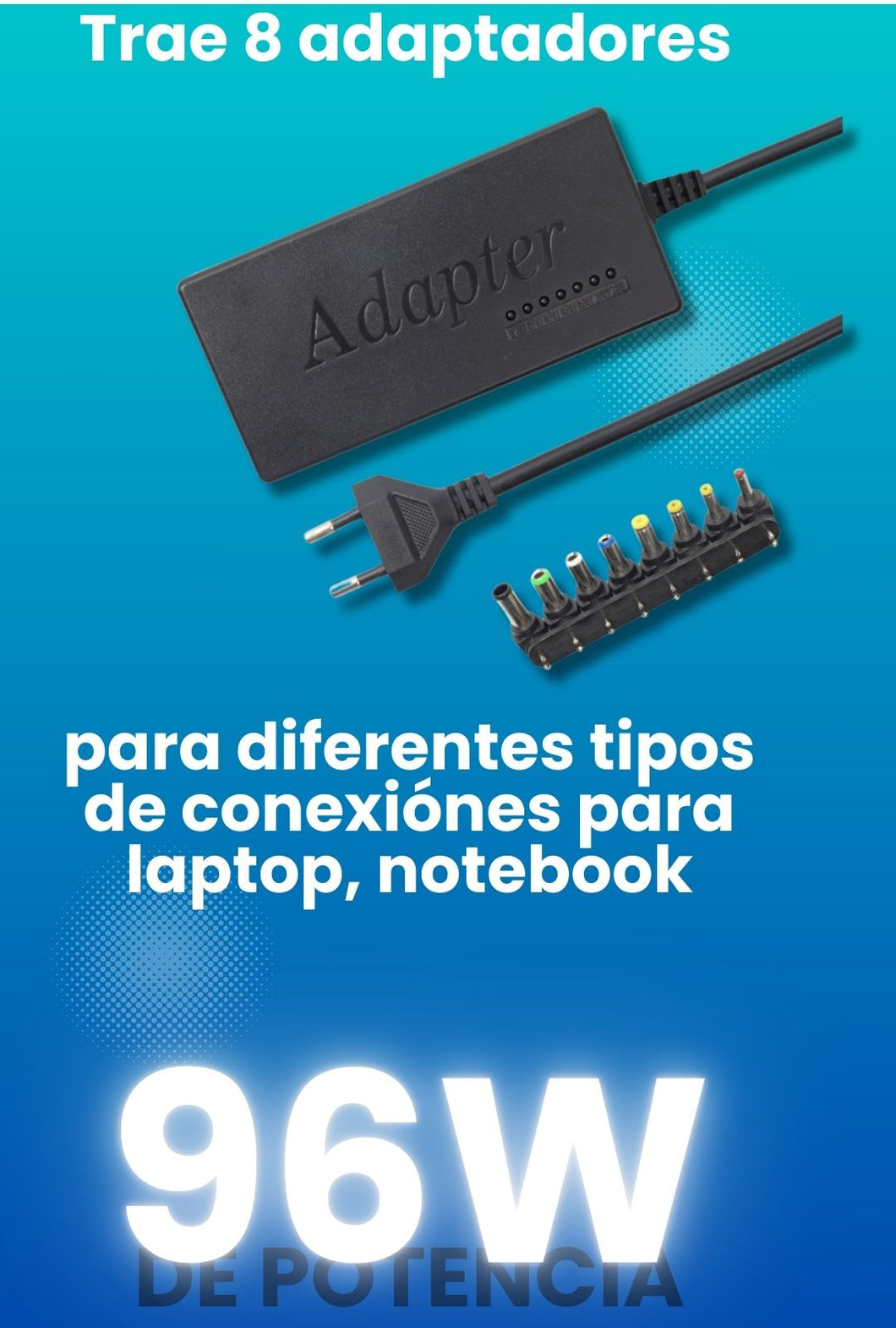 Cargador Universal para Laptops 96W - Compatible con Múltiples Modelos