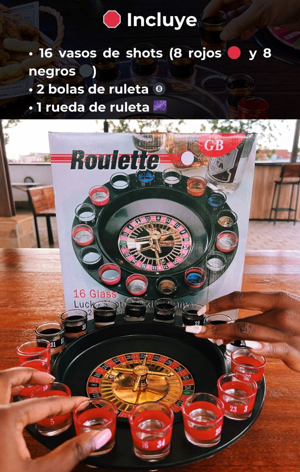 🎉 Ruleta Juerguera con 16 Vasos de Shot – Diversión Garantizada para tus Reuniones 🍹