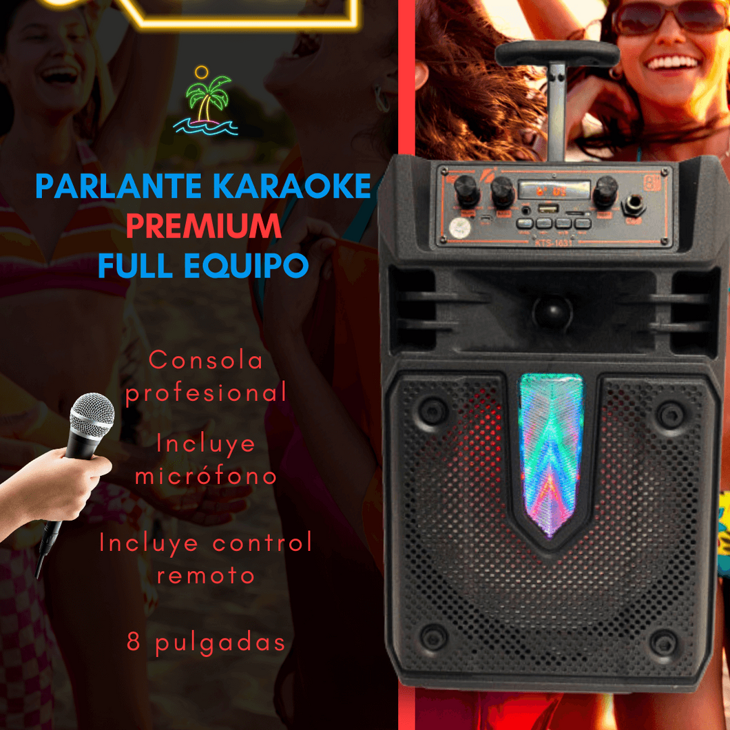 Parlante Karaoke KTS-1631 con Micrófono y Luces LED – Potencia y Diversión Todo en Uno 🎤✨