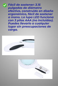 Lupa de Lectura Nocturna con Luz LED – Aumento 4X, Lectura Clara y Cómoda en la Oscuridad